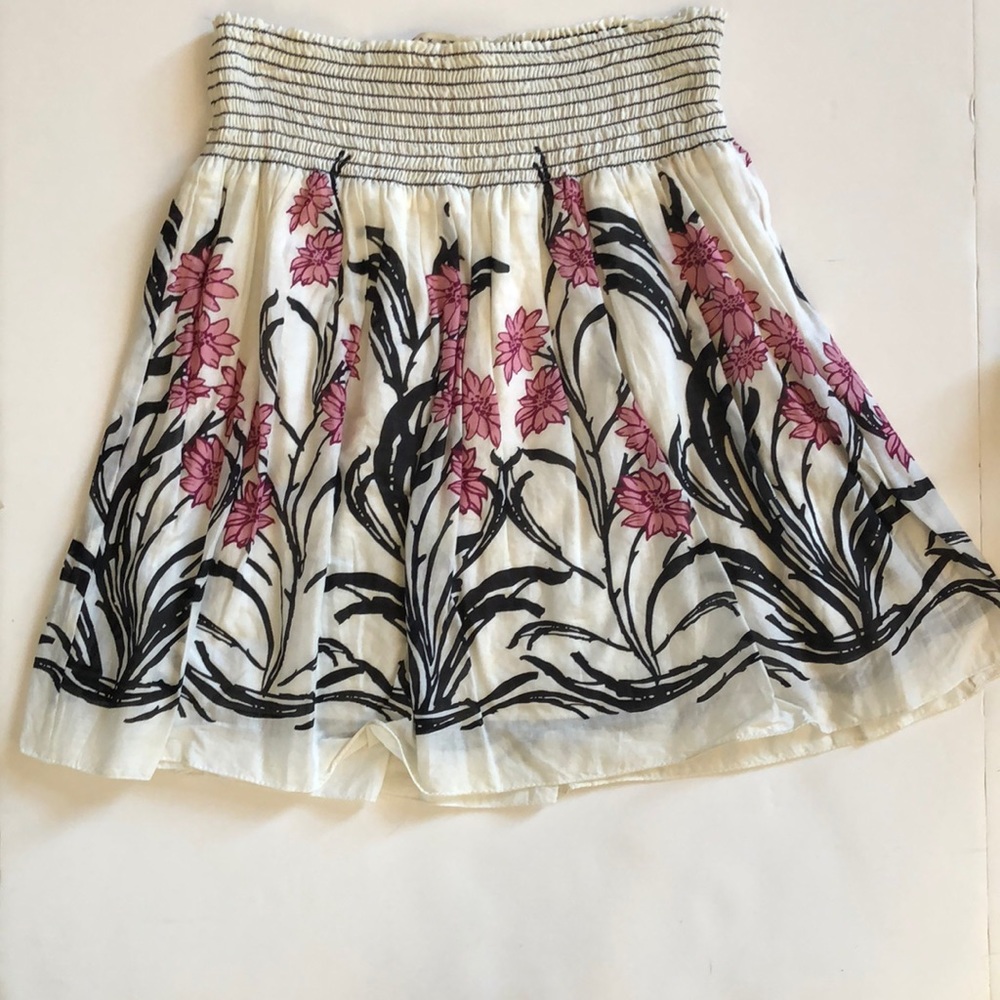 Max Studio, Ivory, Pink and Brown Floral Skirt - Picture 1 of 6